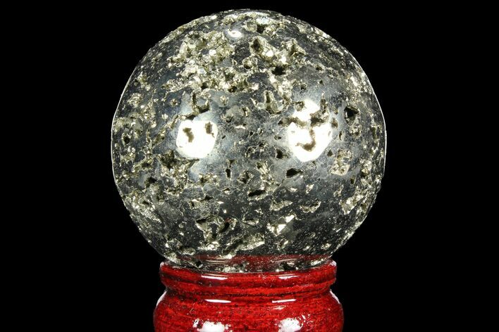 Polished Pyrite Sphere - Peru #98003